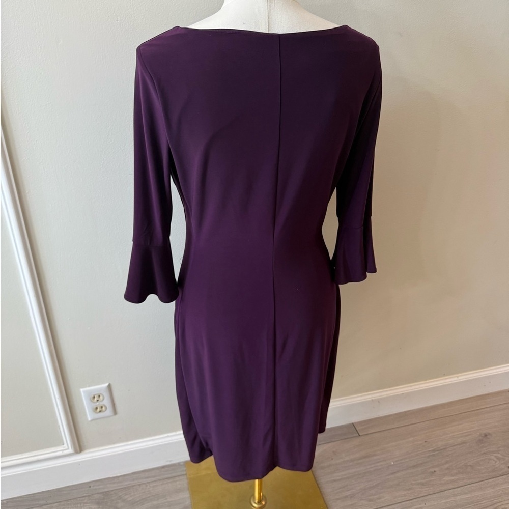 Anne Klein Deep Purple Long Sleeve Dress - Picture 9 of 10